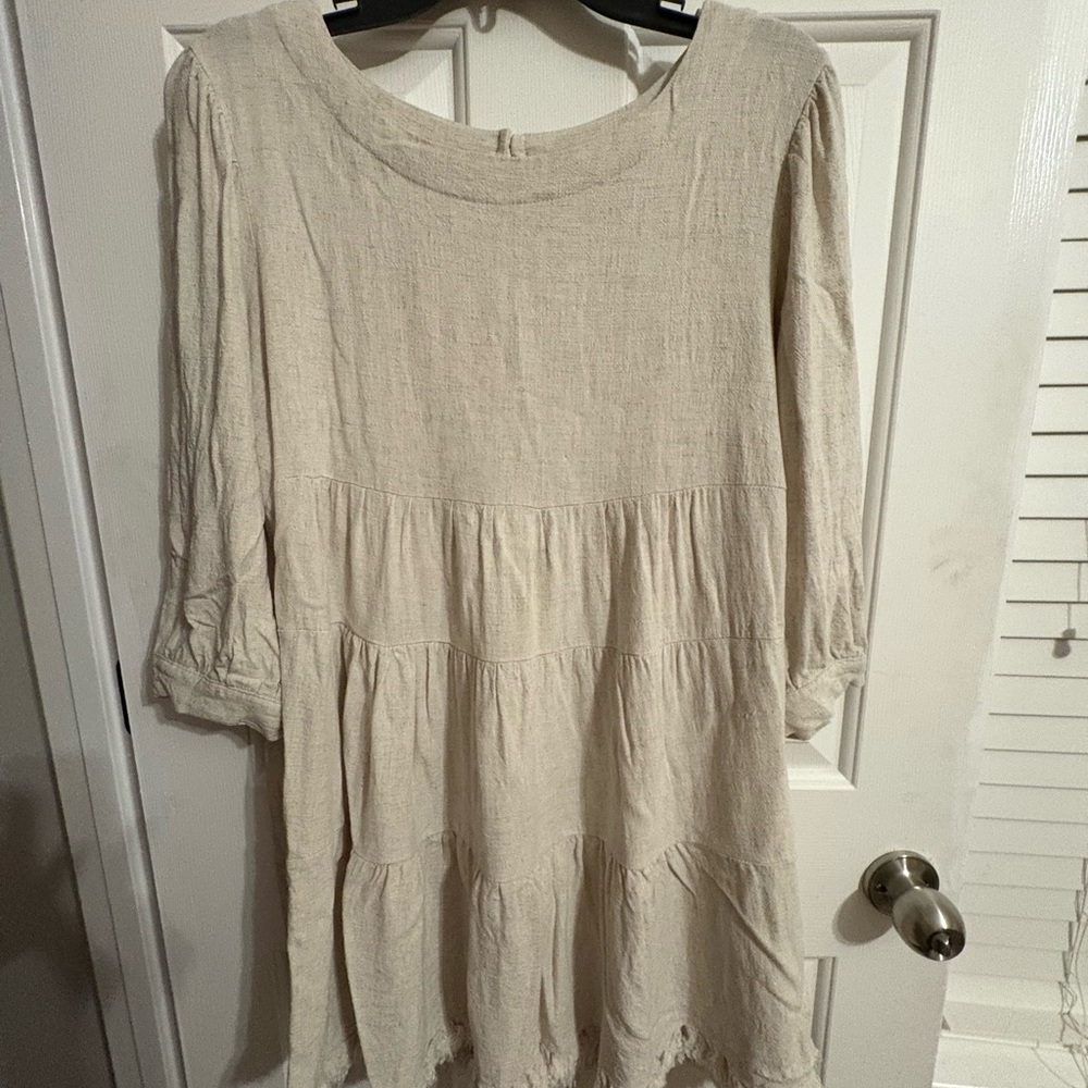 Umgee‎ Beige Dress with fringe, Large